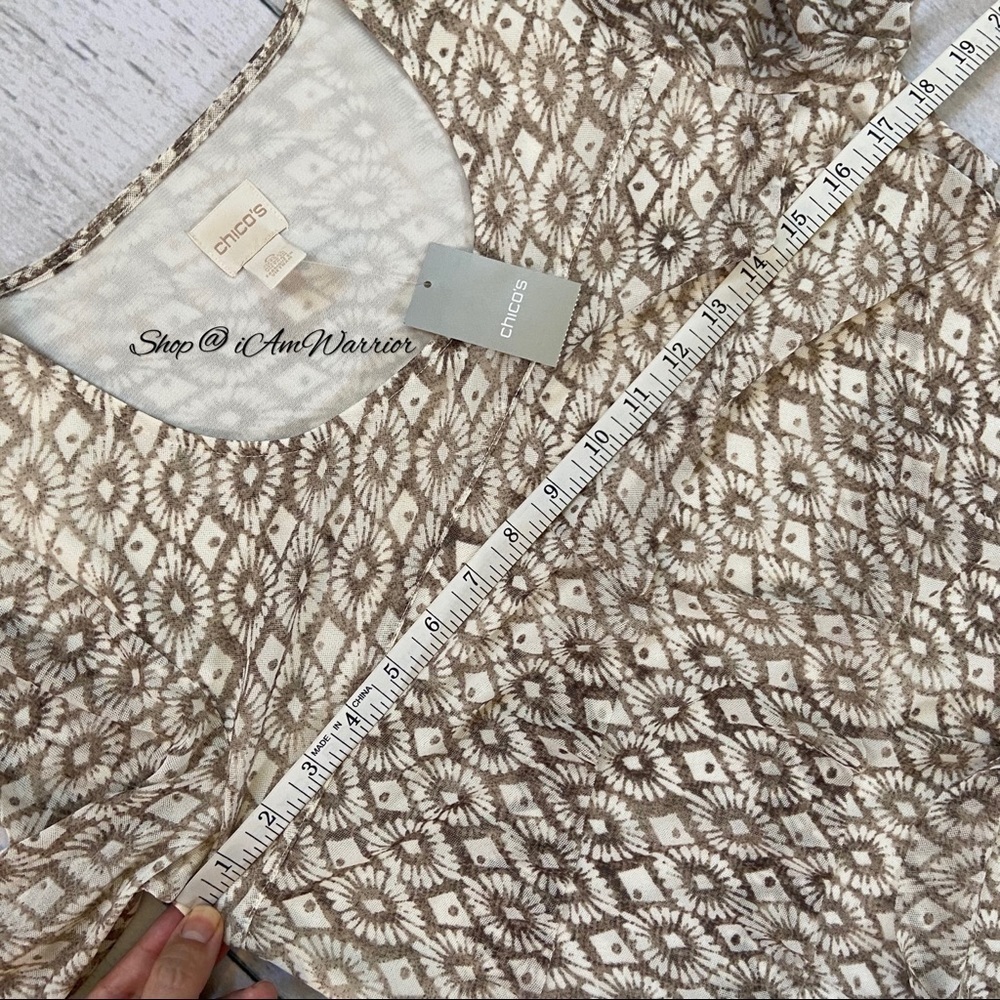 Chico’s NWT layered print mesh asymmetrical top *… - image 5